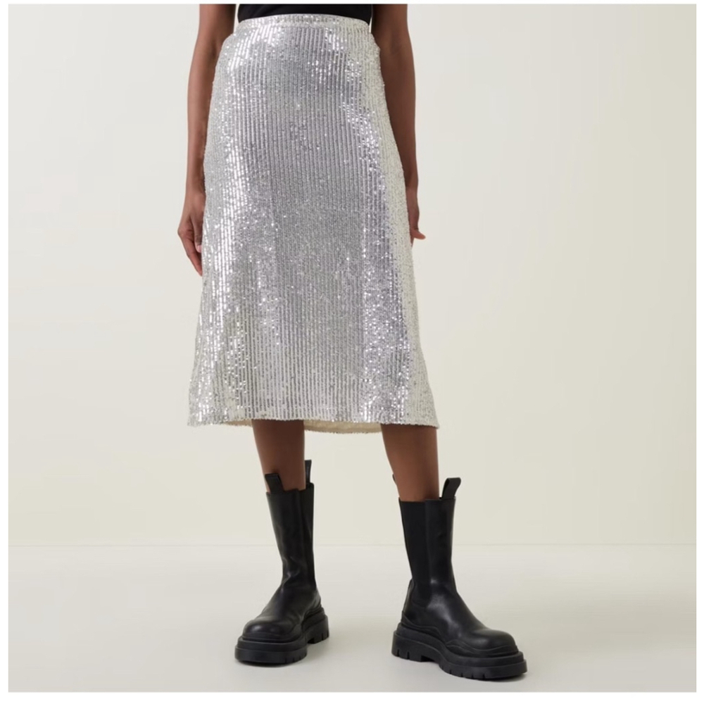 Rachel Zoe Sequin Cocktail Party Midi Skirt